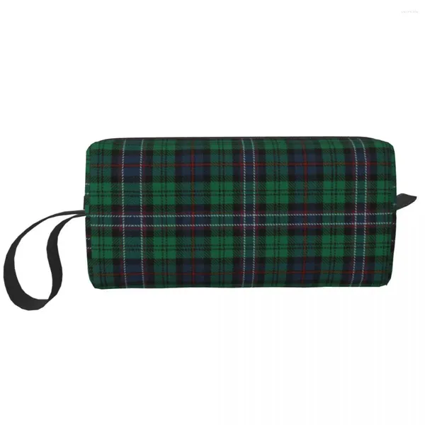 Bolsas de almacenamiento Bolsa de aseo de tartán nacional escocés Mujeres Gingham Plaid Cosmético Maquillaje Organizador Lady Beauty Dopp Kit Case