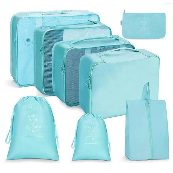Sacs de rangement ensemble de 8 sacs de voyage imperméables lingerie cordon organisé pour les amis de la famille Gift