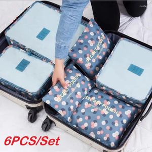 Sacs de rangement Set Femme Bag Organisateur à bagages Suises de voyage pour 6 pcs C.