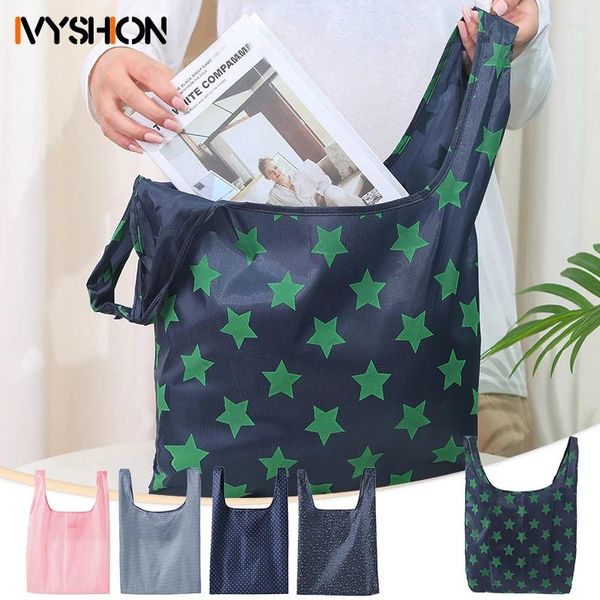 Bolsas de almacenamiento Bolsa de compras Ecológica Mano Hombro Mercado de comestibles Reutilizable Plegable Supermercado Tienda IVYSHION