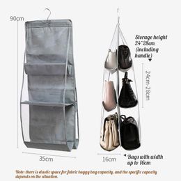 Sacs de rangement sac à provisions divers cintre pliable suspendu sac à main organisateur pour choses armoire placard Transparent vêtements stockage
