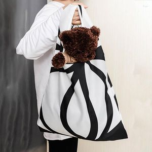 Sacs de rangement, sac à bandoulière mignon en tissu pour la maison, sacs à main d'épicerie de grande capacité, livres portables simples pour femmes et filles