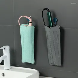 Bolsas de almacenamiento Bolsa de silicona para rizador de cabello portátil y resistente al calor con almohadilla anti-escaladrada