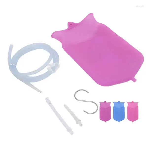 Bolsas de almacenamiento Kit de bolsa de enema de silicona Completo Portable Gran capacidad Colon Home Colonic Para hombres y mujeres, mantenga limpio