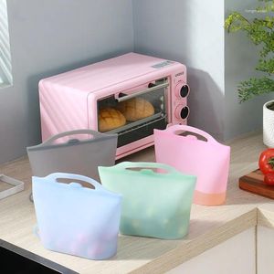 Sacs de rangement Sac alimentaire en silicone PEVA givré Conservation réutilisable Congélateur Fermeture à glissière étanche Top Fruits Outil de cuisine