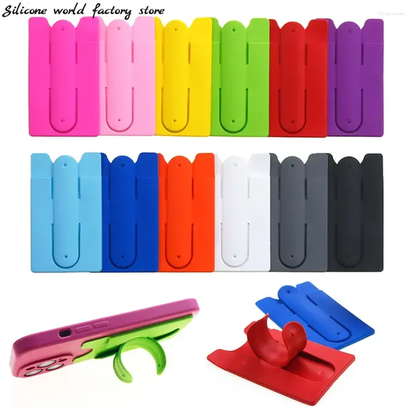 Sacs de rangement Silicone World Multi-fonction Coltre arrière du support de cartes de téléphone portable SILICONE WORD