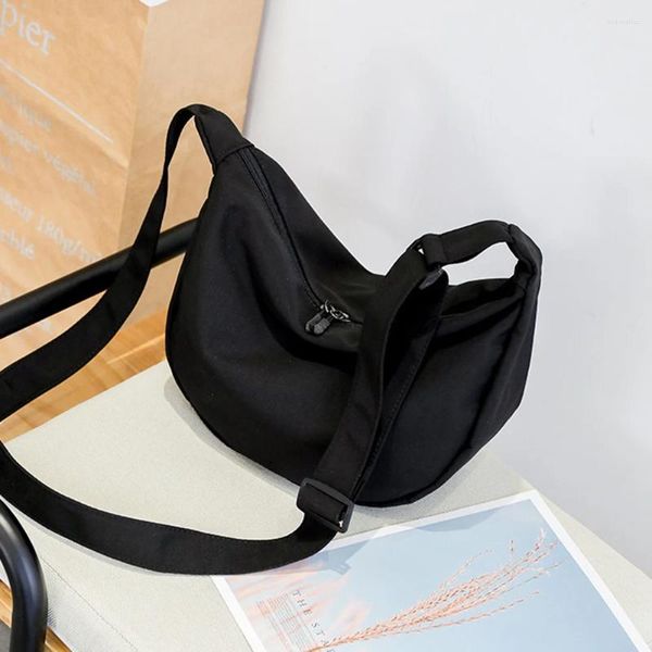 Sacs de rangement simples sac de messager en nylon femme mode one épaule stumple étudiant noir