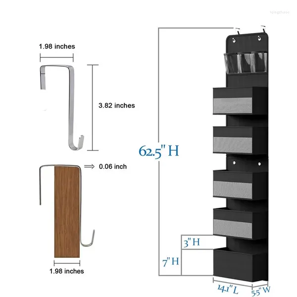 Bolsas de almacenamiento puerta combinada de la cremallera de seis capas para colgar ropa interior de la cuna de bolsas de teléfono móvil