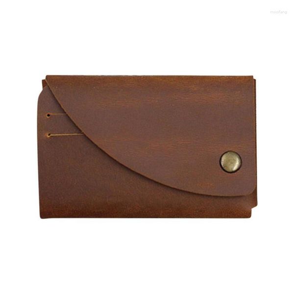 Sacs de rangement Slim Portefeuille pour hommes en cuir souple Mens horizontal multifonctionnel court carte mâle argent clips sac