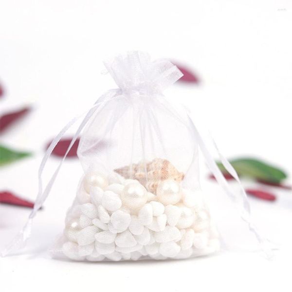 Bolsas de almacenamiento Bolsa de organza de hilo pequeño Regalos de Navidad Bolsas de dulces Cordones en forma de tarro Galletas reutilizables