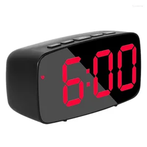 Bolsas de almacenamiento Reloj despertador digital inteligente Mesita de noche LED rojo Viaje USB Escritorio con fecha de 12/24 h Posposición de temperatura para dormitorio negro