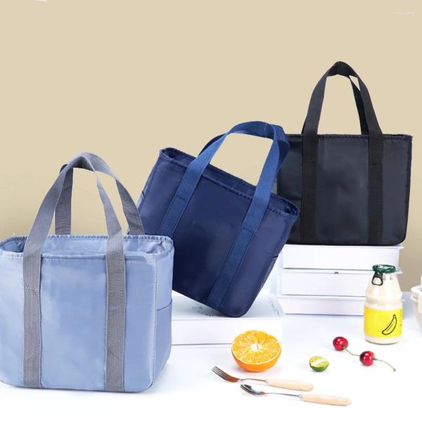 Bolsas de almacenamiento Bolsa enfriadora suave con bolsillos laterales Caja aislada para almuerzo fresco para oficina Camping Playa Picnic al aire libre Viaje Dropship