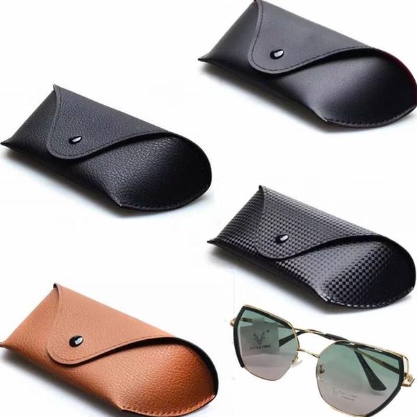 Bolsas de almacenamiento Estuches para gafas de cuero suave Estuche para gafas de sol Caja de moda portátil con hebilla de metal Bolsa para gafas