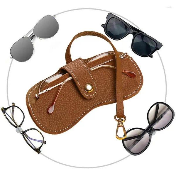 Sacs de rangement Lunettes de soleil en cuir souple Eyeglass Pu Scratch Proof Fashion Fashion Eyeglass Pouch Sac pour la lecture sur ordonnance et