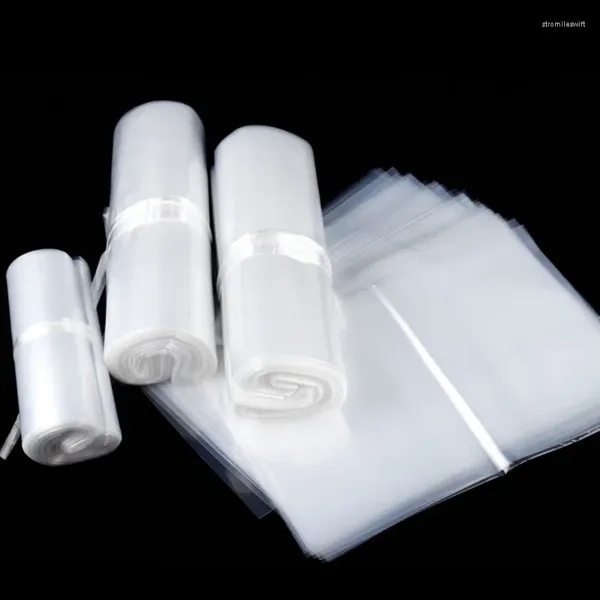 Sacs de rangement Soft PE Transparent supérieur ouvert Sac alimentaire Grade à l'épreuve d'humidité résilient à une capacité de chargement forte Film d'emballage
