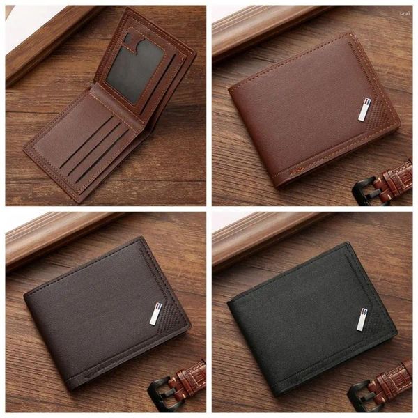 Sacs de rangement Soft Portable Men's Short Wallet PU Le cuir mâle Male Male Minon Men de style coréen Men de monnaie poche