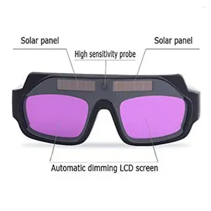 Bolsas de almacenamiento con máscaras de soldadura de oscuridad de energía solar gafas de soldador con lentes de protección y caja de protección para PC de 5 PCS