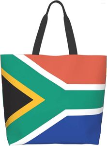 Opbergtassen Zuid -Afrikaanse vlag grote draagtas voor vrouwen herbruikbare supermarkt inklapbare schouder