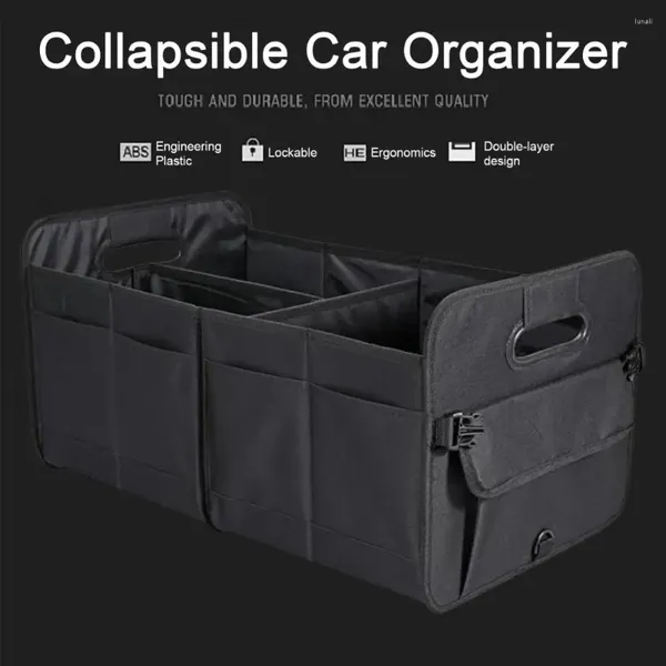 Bolsas de almacenamiento Amplios Organizador de compartimentos de automóviles Trunk con 9 bolsillos de diseño plegable Manitas de diseño ideales para SUV Minivans