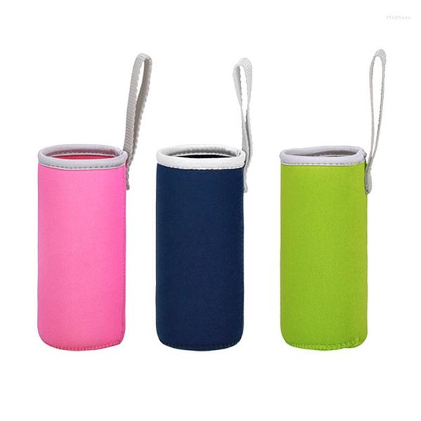 Bolsas de almacenamiento Cubierta de botella de agua deportiva Funda de bolsa de manga aislante de neopreno para 550 ml Conjunto de taza de vacío portátil Accesorios de camping