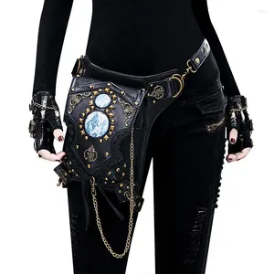 Sacs de rangement sac steampunk sac rétro gothique de taille packs style pour femmes goth gurse bourse jambe cuisse messager transbody