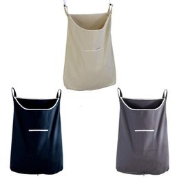 Sacs de rangement Sac de rangement ménage grande capacité vêtements sales poche sac à linge suspendu fournitures de salle de bain porte sac de rangement suspendu 230217