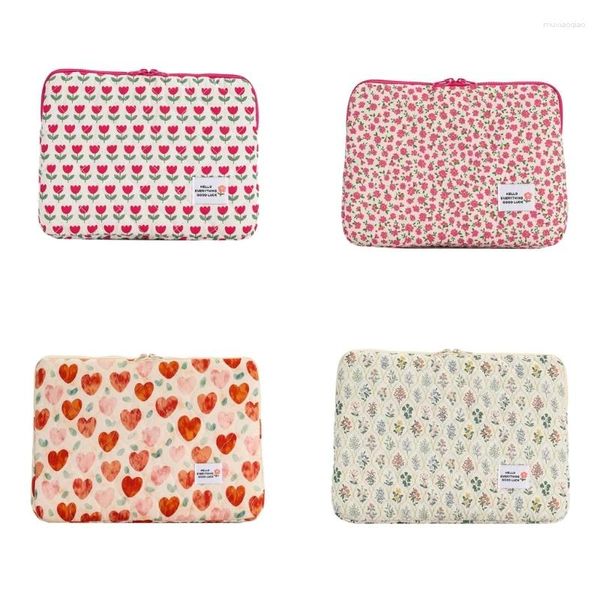 Bolsas de almacenamiento elegante manga de la computadora portátil encantadora funda de transporte de patrones florales para llevar a los estudiantes