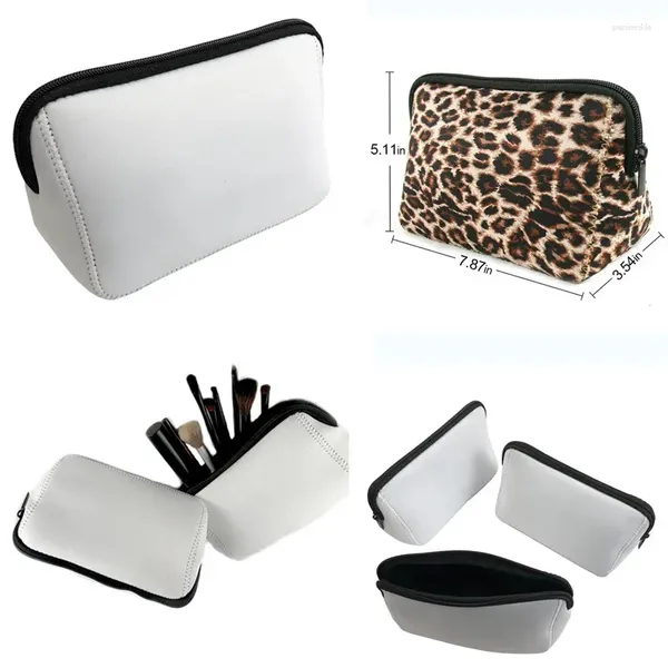 Sacs de rangement sublimation Blank Baseball Softball Stock Pouche de maquillage cosmétique Néoprène blanc pour imprimer