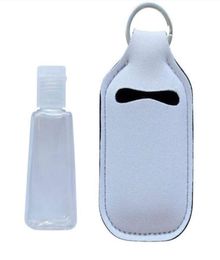 Bolsas de almacenamiento Sublimación Llavero en blanco Titular de desinfectante de manos para botella de 1 oz DIY Colgante personalizado Incluye botella8752660