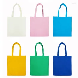 Bolsas de almacenamiento sublimación patrón en blanco lienzo compras eco reutilizable plegable hombro bolso bolso de bolso de algodón
