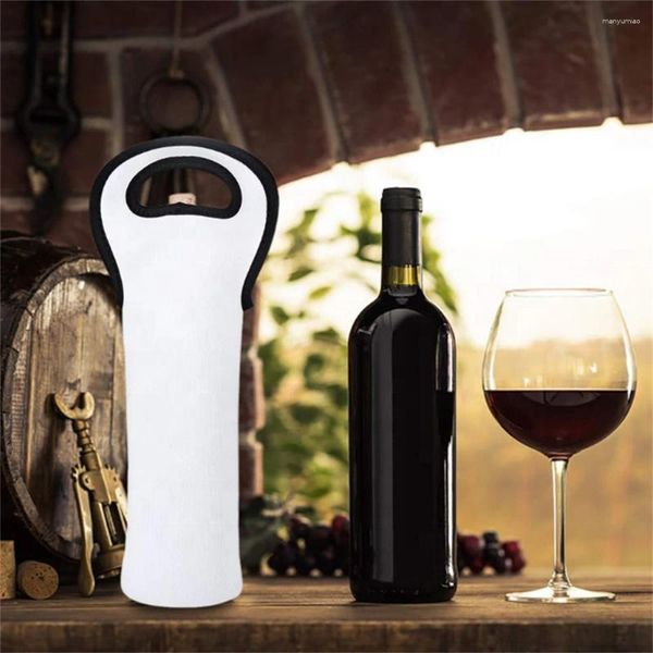 Bolsas de almacenamiento sublimación en blanco Bolsa de vino blanco neopreno 750 ml soporte de manga de botella refrigerador para impresión