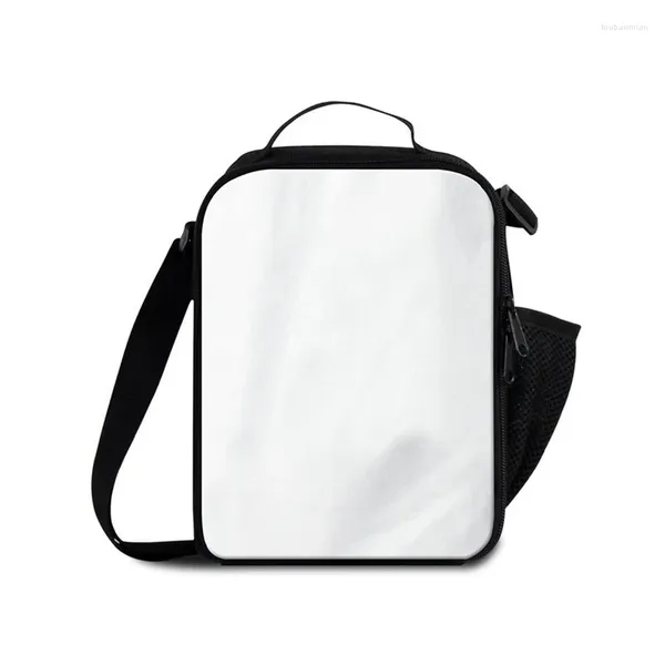 Sacs de rangement sublimation bricolage blanc blanc polyester transfert de chaleur imprimement sacs à dos de sac à dos pour enfants bel sac à lunch