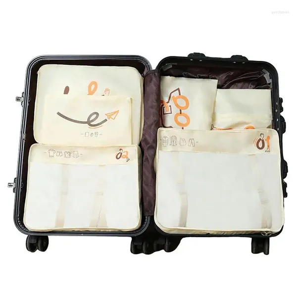 Sacs de rangement Cubes d'emballage de valise 6pcs sous-vêtements Voyage pour les bagages compartimentés