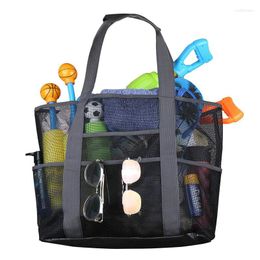 Sacs de rangement été grande capacité maille sac de plage pour serviettes 8 poches jouets durables sous-vêtements imperméables poche fourre-tout