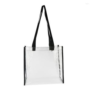 Sacs de rangement PVC Sac à bandoulière Femmes transparentes Clear Shopping Femme Femme Vacation Handbag Composite de grande capacité
