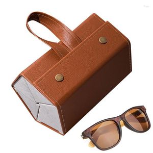 Bolsas de almacenamiento Estuche de viaje para gafas de sol Múltiples pares Estuches rígidos de cuero para anteojos Gafas de sol Lente Contenedor Organizador Accesorios
