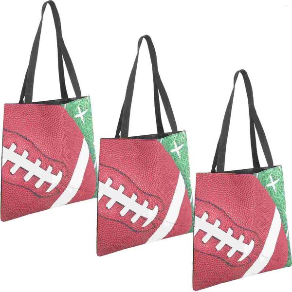 Sacs de rangement Super écologique Sac fourre-tout Rugby imprimé Sport Jeu Traiter Grand Shopping Party Favor Sac à main Impression d'épicerie