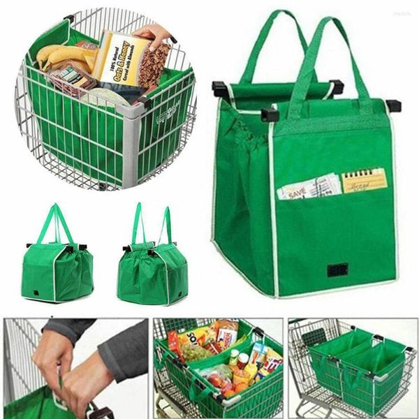 Bolsas de almacenamiento supermercado bolso de compras eco amigable carrito de carro espeso