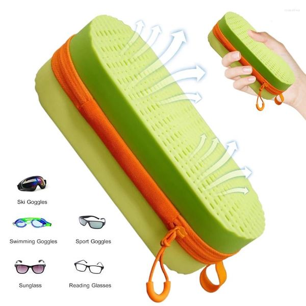 Sacs de rangement nageurs de nage en silicone avec des trous de vidange de clip eyeglasse de fermeture à glissière portable respirant pour hommes femmes enfants