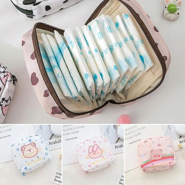 Sacs de rangement Tampon pour femmes Santeur de serviette de serviette de serviette serviette Cosmetics Coton Coin Purse Organisateur