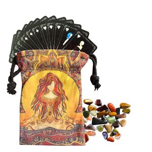 Storage Bags Tarot Pouch Rune Bag Drawstring Velvet Double-sided Printing & Dice For Oracle Cards DND D&DStorage StorageStorage