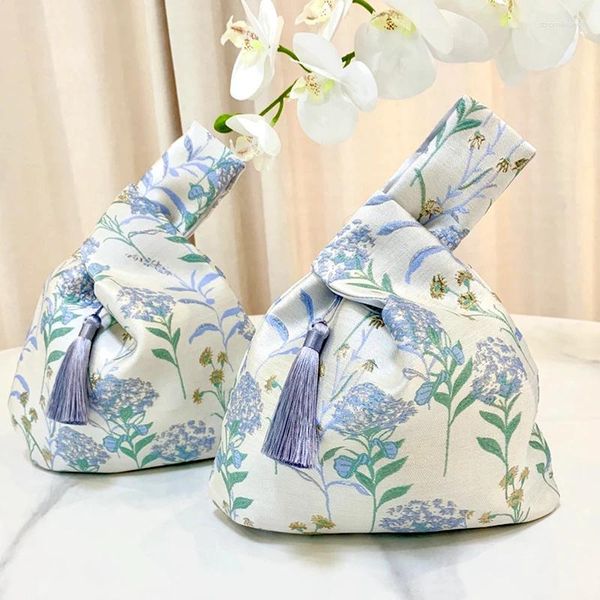 Bolsas de almacenamiento bolso de muñeca imitación de seda estilo chino estilo pequeño artículo