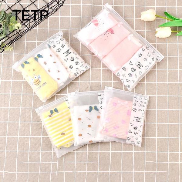 Bolsas de almacenamiento TETP 100pcs Mini Zipper Camper Viajes para el hogar para bragas y calcetines Pantalla de empaquetado Small Business Al por mayor