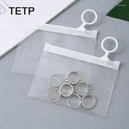 Sacs de rangement TETP 50pcs Mini sac à fermeture à glissière transparent avec anneau de traction Boucles d'oreilles à la maison Collier Emballage Affichage pour petite entreprise
