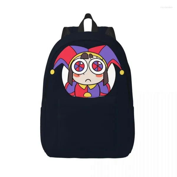 Sacs de rangement L'incroyable sac à dos de cirque numérique pour garçon fille enfants étudiant école Bookbag Pomni tête sac à dos maternelle sac primaire sport