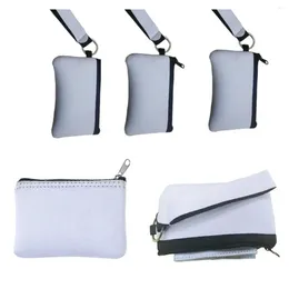 Bolsas de almacenamiento sublimación térmica impresión en blanco bolso bolso neoprene llavero monedero