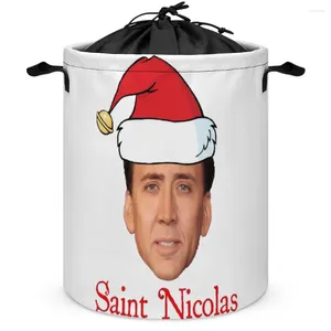 Sacs de rangement Attachez votre poche sale Musique Vintage Rétro Nicholas Cage Cadeaux pour anti-poussière Premium Panier à linge Super doux peut être F