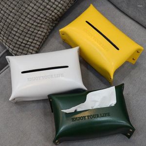 Opbergtassen Tissue Box Organizer PU Leather Home Living Room Desktop lade servetten Auto toiletpapier Holder Bag Shop