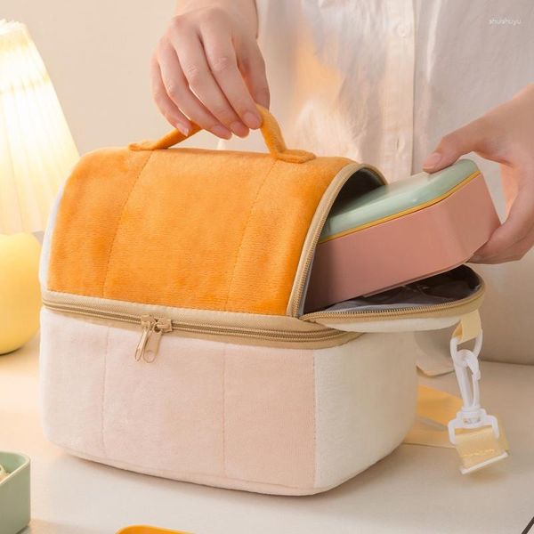 Sacs de rangement Toast Lunch Bag Épaississement Isolation Thermique Portable Épaule Boîte Pique-Nique Ice Pack Buggy