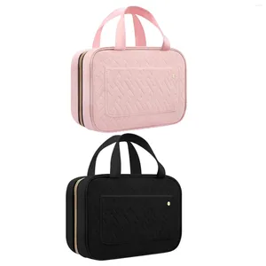 Sacs de rangement Sac de toilette Articles de toilette 4 COMPARTICS Essentials Makeup Container grandes femmes Hanging Case Cosmetic pour la maison